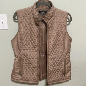Beige quilted vest